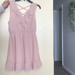 Light pink dress with cross cross back detail